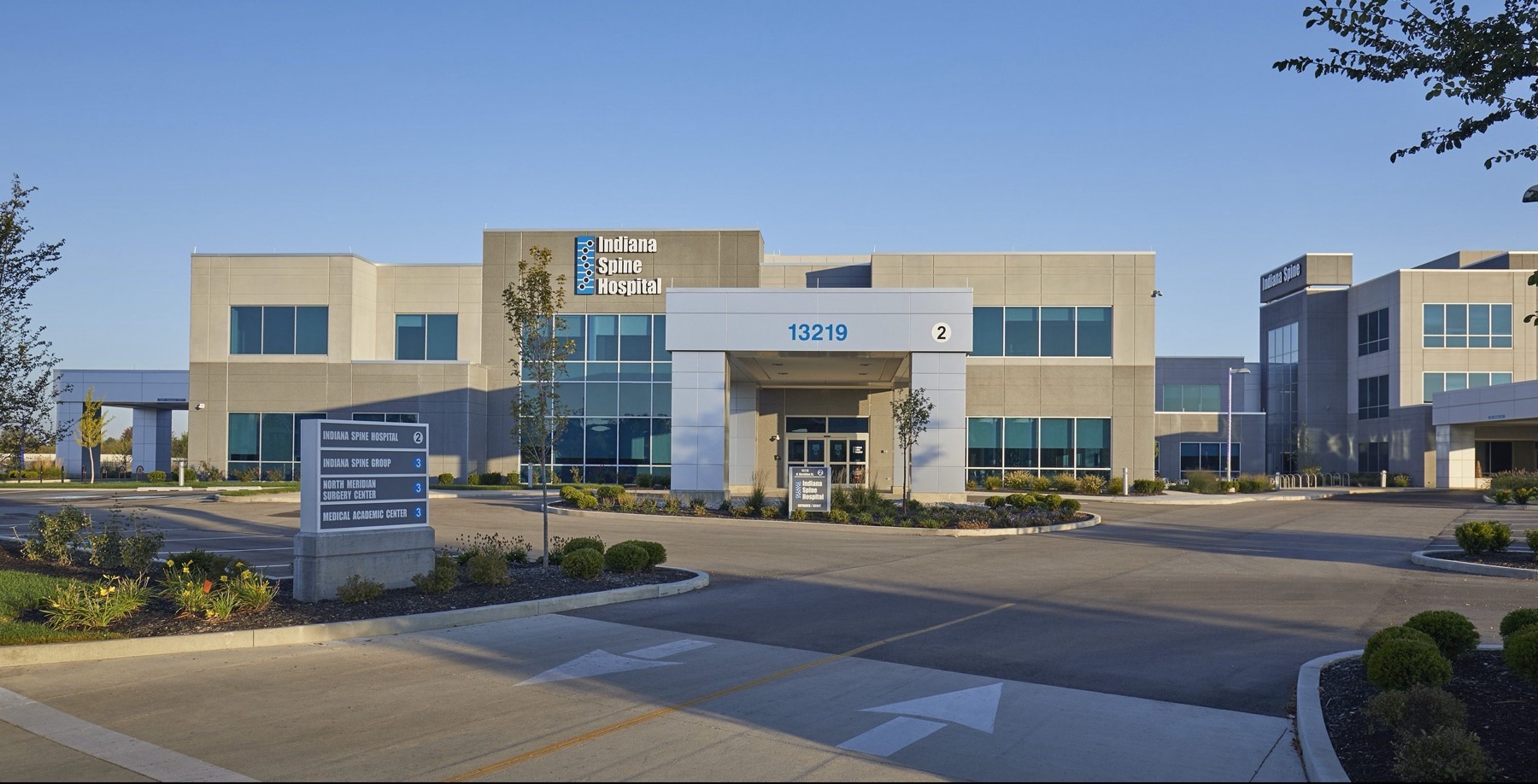 The Indiana Spine Hospital campus in Carmel, home to Indiana Spine Group